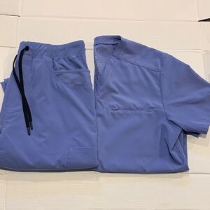 EUC Jaanuu Mens Ceil Blue Scrub Set: Top (S) Pants (M)